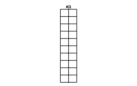 Vorschau des Symbols Treppengang, Mittelhandlauf, 10 Reihen, Block STA_AISLE_STAIR_RAIL_10