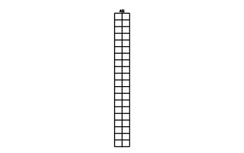 Vorschau des Symbols Treppengang, Mittelhandlauf, 20 Reihen, Block STA_AISLE_STAIR_RAIL_20