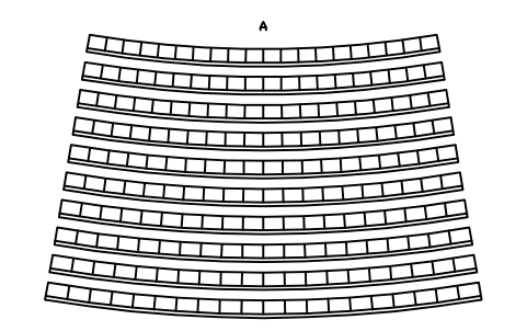 Vorschau des Symbols Gekrümmter Sitzblock R30 m, 10 Reihen x 20, Block STA_CURVE_R30_10X20