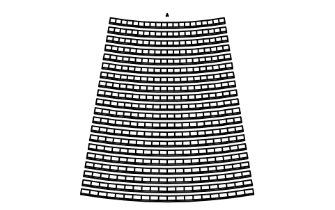 Vorschau des Symbols Gekrümmter Sitzblock R30 m, 20 Reihen x 20, Block STA_CURVE_R30_20X20