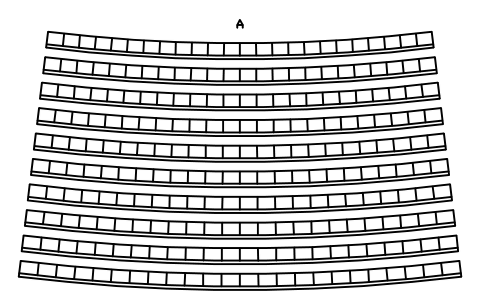 Vorschau des Symbols Gekrümmter Sitzblock R50 m, 10 Reihen x 24, Block STA_CURVE_R50_10X24