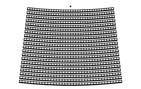 Vorschau des Symbols Gekrümmter Sitzblock R80 m, 20 Reihen x 36, Block STA_CURVE_R80_20X36
