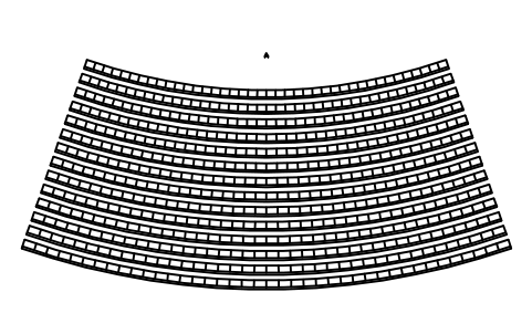 Vorschau des Symbols Gekrümmte Tribüne, 560 Sitze, Radius 30000, Block STA_LAYOUT_CURVED_R30
