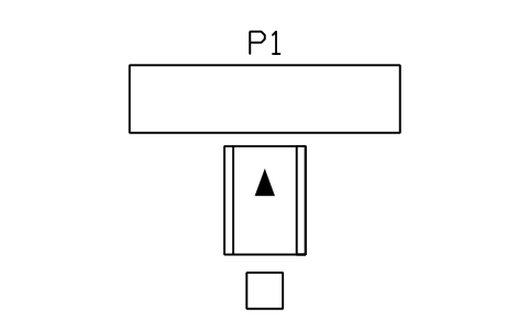 Vorschau des Symbols Sicherheitsspur, Torsonde und Tisch, Block STA_SECURITY_LANE