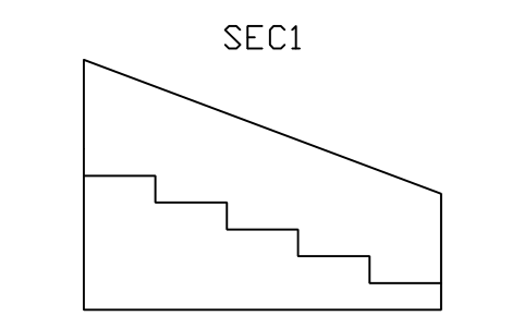 Vorschau des Symbols Gangtreppen-Schnitt, Steigung 300, Auftritt 800, Block STA_SEC_AISLE_R300