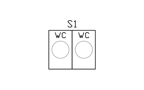 Vorschau des Symbols Rollstuhlplatz, 1800 x 1500, Block STA_SPACE_WHEELCHAIR_PAIR