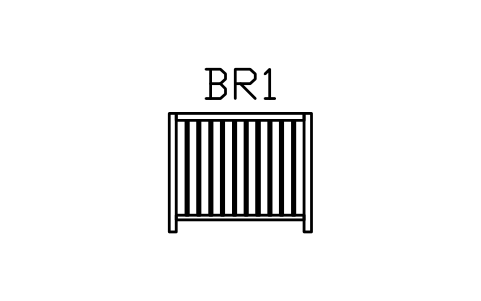 Balustrade, vertical balusters sembolünün önizlemesi, blok ARCH_RAIL_BALUSTERS