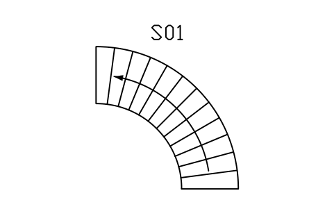 Stair, curved sembolünün önizlemesi, blok ARCH_STAIR_CURVED
