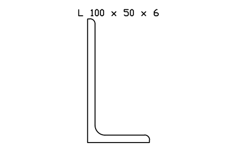 L 100 x 50 x 6 sembolünün önizlemesi, blok SEC_L100X50X6