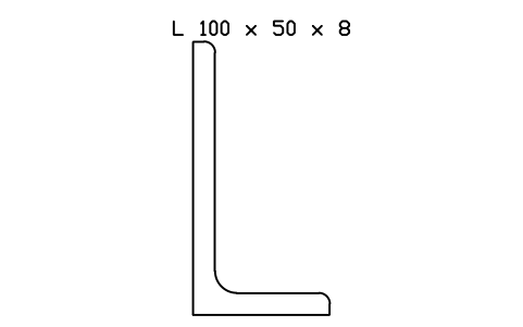 L 100 x 50 x 8 sembolünün önizlemesi, blok SEC_L100X50X8