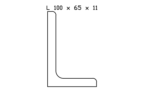 L 100 x 65 x 11 sembolünün önizlemesi, blok SEC_L100X65X11