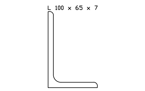 L 100 x 65 x 7 sembolünün önizlemesi, blok SEC_L100X65X7