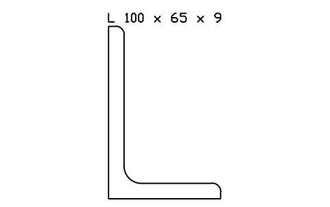 L 100 x 65 x 9 sembolünün önizlemesi, blok SEC_L100X65X9