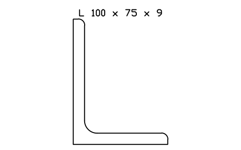 L 100 x 75 x 9 sembolünün önizlemesi, blok SEC_L100X75X9