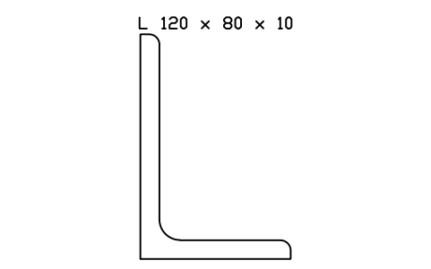 L 120 x 80 x 10 sembolünün önizlemesi, blok SEC_L120X80X10
