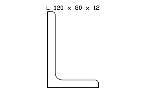 L 120 x 80 x 12 sembolünün önizlemesi, blok SEC_L120X80X12