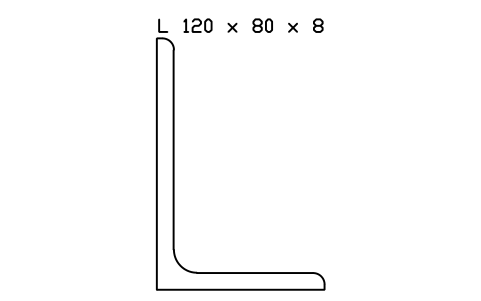 L 120 x 80 x 8 sembolünün önizlemesi, blok SEC_L120X80X8