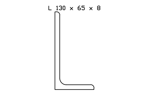 L 130 x 65 x 8 sembolünün önizlemesi, blok SEC_L130X65X8