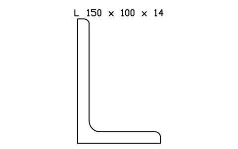 L 150 x 100 x 14 sembolünün önizlemesi, blok SEC_L150X100X14