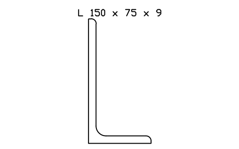 L 150 x 75 x 9 sembolünün önizlemesi, blok SEC_L150X75X9
