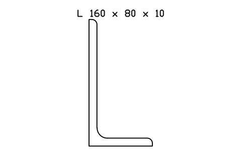 L 160 x 80 x 10 sembolünün önizlemesi, blok SEC_L160X80X10