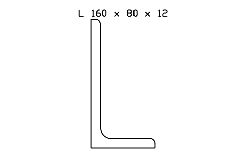 L 160 x 80 x 12 sembolünün önizlemesi, blok SEC_L160X80X12