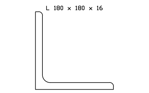 L 180 x 180 x 16 sembolünün önizlemesi, blok SEC_L180X180X16