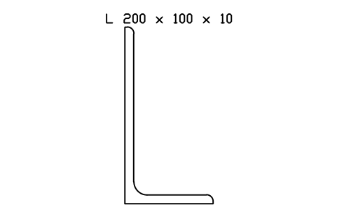 L 200 x 100 x 10 sembolünün önizlemesi, blok SEC_L200X100X10