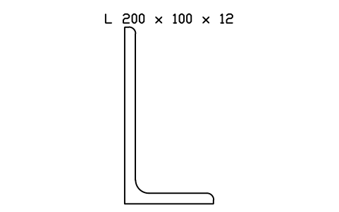 L 200 x 100 x 12 sembolünün önizlemesi, blok SEC_L200X100X12