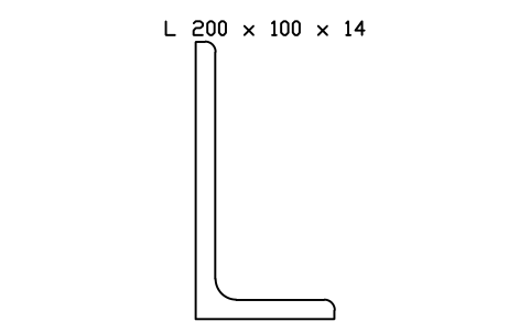 L 200 x 100 x 14 sembolünün önizlemesi, blok SEC_L200X100X14