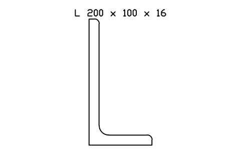 L 200 x 100 x 16 sembolünün önizlemesi, blok SEC_L200X100X16
