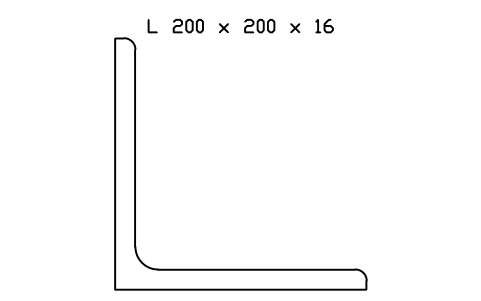 L 200 x 200 x 16 sembolünün önizlemesi, blok SEC_L200X200X16
