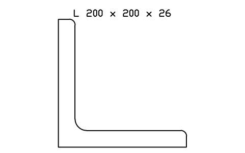 L 200 x 200 x 26 sembolünün önizlemesi, blok SEC_L200X200X26