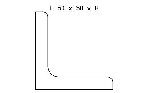 L 50 x 50 x 8 sembolünün önizlemesi, blok SEC_L50X50X8