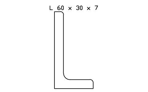 L 60 x 30 x 7 sembolünün önizlemesi, blok SEC_L60X30X7