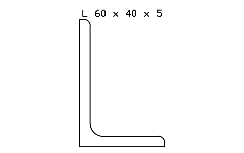L 60 x 40 x 5 sembolünün önizlemesi, blok SEC_L60X40X5