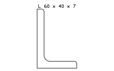 L 60 x 40 x 7 sembolünün önizlemesi, blok SEC_L60X40X7