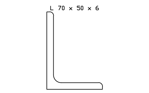 L 70 x 50 x 6 sembolünün önizlemesi, blok SEC_L70X50X6