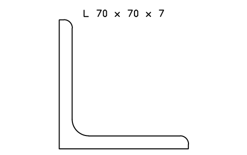 L 70 x 70 x 7 sembolünün önizlemesi, blok SEC_L70X70X7