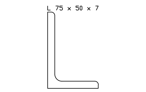 L 75 x 50 x 7 sembolünün önizlemesi, blok SEC_L75X50X7