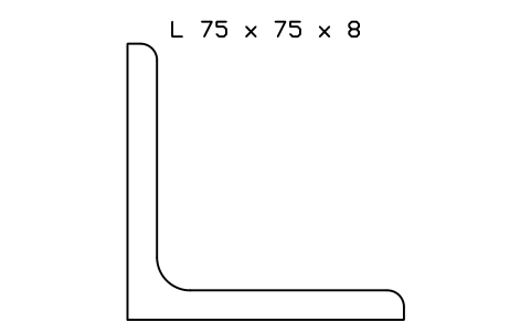 L 75 x 75 x 8 sembolünün önizlemesi, blok SEC_L75X75X8
