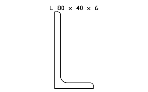 L 80 x 40 x 6 sembolünün önizlemesi, blok SEC_L80X40X6