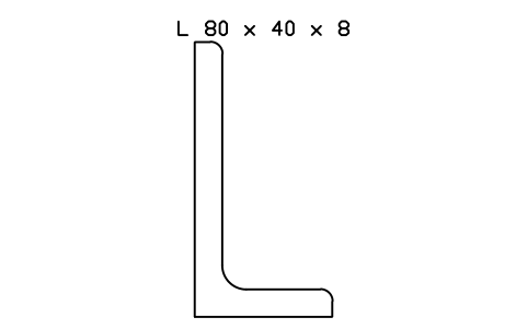 L 80 x 40 x 8 sembolünün önizlemesi, blok SEC_L80X40X8