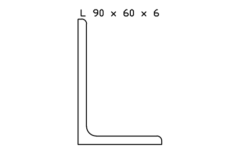 L 90 x 60 x 6 sembolünün önizlemesi, blok SEC_L90X60X6