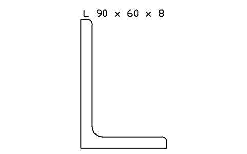 L 90 x 60 x 8 sembolünün önizlemesi, blok SEC_L90X60X8
