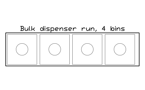 Anteprima del simbolo Bulk dispenser run, 4 bins, blocco SMK_BULK_DISP_4