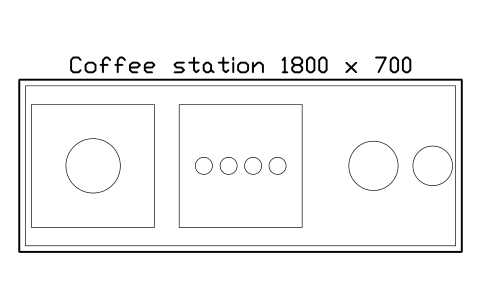 Anteprima del simbolo Coffee station 1800 x 700, blocco SMK_COFFEE_STATION