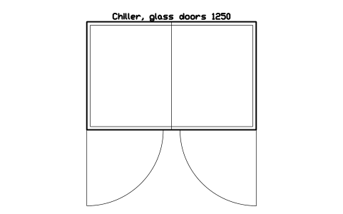 Anteprima del simbolo Chiller, glass doors 1250, blocco SMK_DAIRY_DOORS_1250