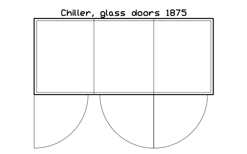 Anteprima del simbolo Chiller, glass doors 1875, blocco SMK_DAIRY_DOORS_1875