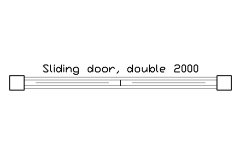 Anteprima del simbolo Sliding door, double 2000, blocco SMK_DOOR_SLIDE_2